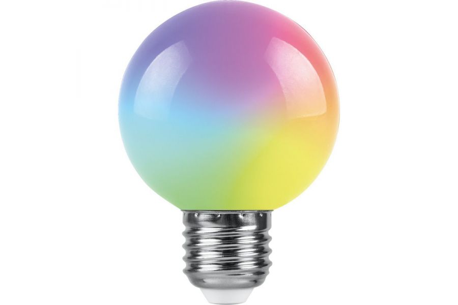 Лампа светодиодная Feron LB-371 шар матовый E27 3W RGB плавная сменая цвета 38115