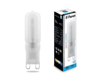 Лампа светодиодная Feron G9 7W 6400K Прямосторонняя Матовая LB-431 25757