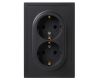 Розетка Эра Galaxy 15-2104-05 с заземлением двойная 2X2P+E Schuko 16А-250В IP20 антрацит Б0070685