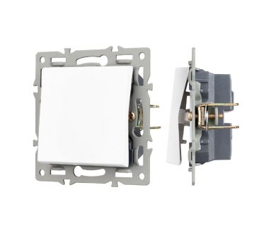 Механизм выключателя одноклавишный непроходной Arlight SWT-MK01-PL-WH (250V, 16A) 043710