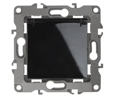 Розетка 2P+E Schuko со шторками с крышкой Эра 12-2103-06 Б0014698