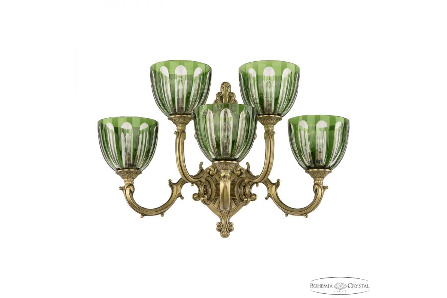 Бра Bohemia Ivele Crystal Verona 7214B16/3+2/210 FP P1 U Clear-Green/H-1H