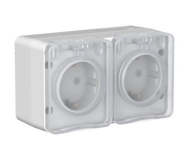 Розетка двойная с/з со шт.16А Systeme Electric AtlasDesign Profi54 Наруж ATN543026