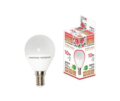 Лампа светодиодная TDM Electric Народная Е14 10W 3000K матовая SQ0340-1604