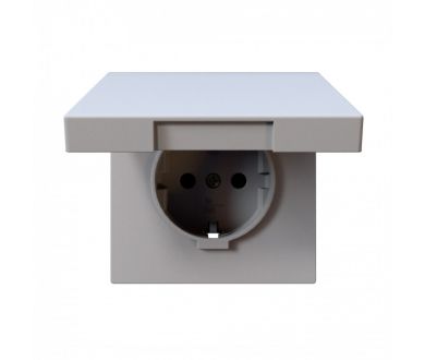 Розетка SCHUKO с крышкой и защитными шторками 16A 250V 2P+T, цвет Белый матовый (soft touch) Jasmart FD5505PWM