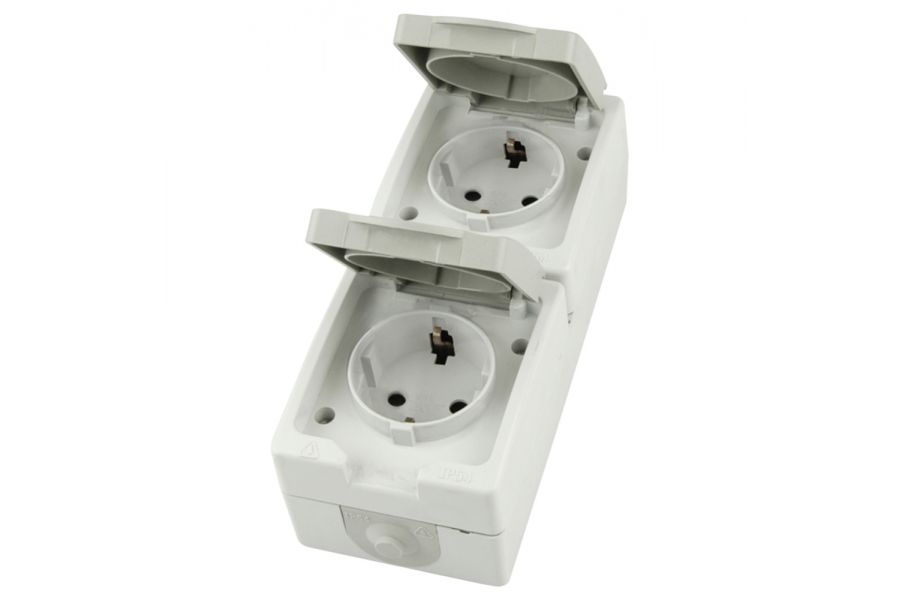 Розетка двухместная с крышкой с/з Stekker Велена PST16-22-54V 49737