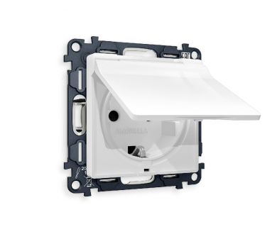 Комплект механизма розетки с/з со шторками и крышкой Ambrella Volt Alfa MA108010