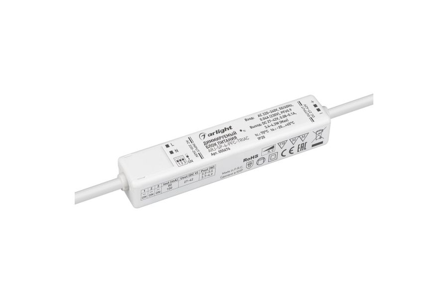 Блок питания Arlight ARJ-SP-4-PFC-TRIAC (4W, 27-42V, 0.08-0.1A) (IP20 Пластик) 055676