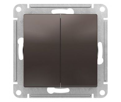 Выключатель двухклавишный проходной Schneider Electric Atlas Design ATN000665