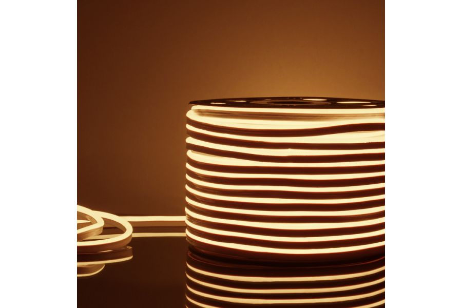Светодиодный гибкий неон Elektrostandard 220V 9,6W 120Led 2835 IP67 односторонний теплый белый, 50 м 4690389167355