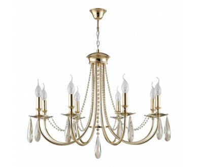 Подвесная люстра Crystal Lux Victoria SP8 Gold/Amber