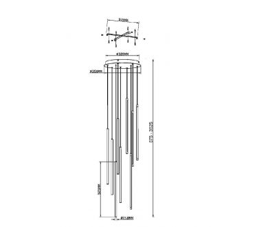 Подвесная люстра Maytoni Light stick MOD236PL-L54BS3K