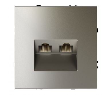Розетка компьютерная двойная Voltum S70 VLS060204 (шелк)