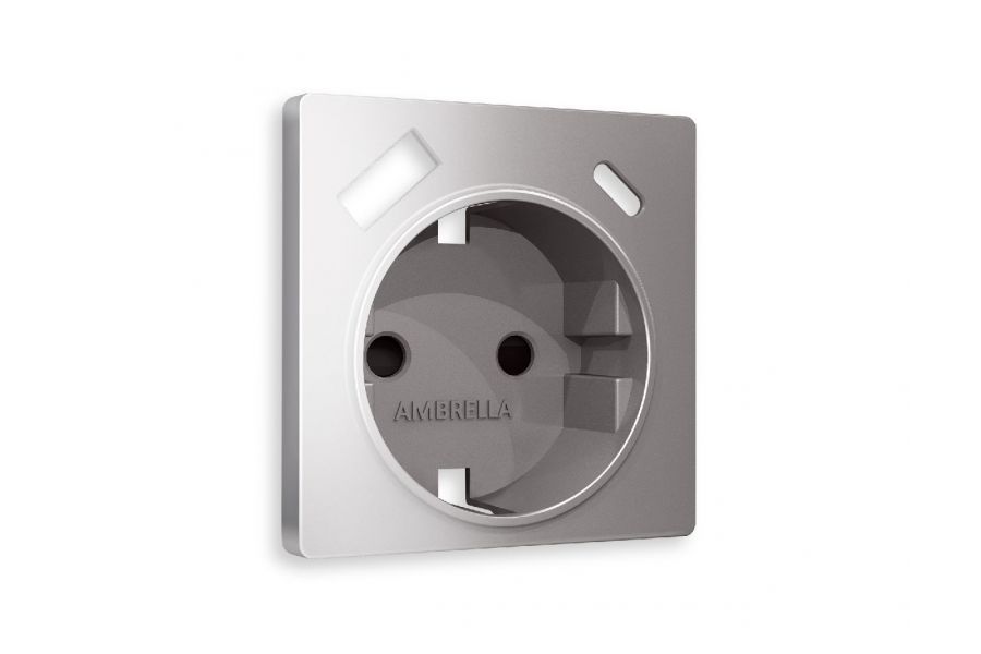 Лицевая панель для розетки с/з со шторками 2USB A+C Ambrella Volt Alfa AP5100