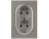 Розетка Эра Arktik 16-2105-07 двойная с заземлением 2X2P+E Schuko со шторками 16А-250В титан Б0070460