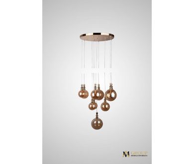 Каскадная люстра AM Group AM354-10 AMBER