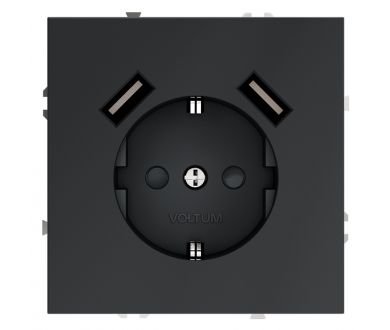 Розетка с USB, А+А Voltum S70 VLS040407 (графит)