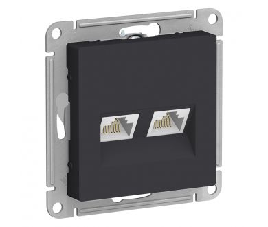 Розетка компьютерная двухпостовая кат.5Е, RJ-45 Schneider Electric Atlas Design ATN001085