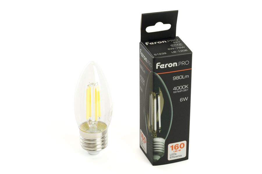 Светодиодная лампа Feron LB-1206 E27 6W 4000K 51239