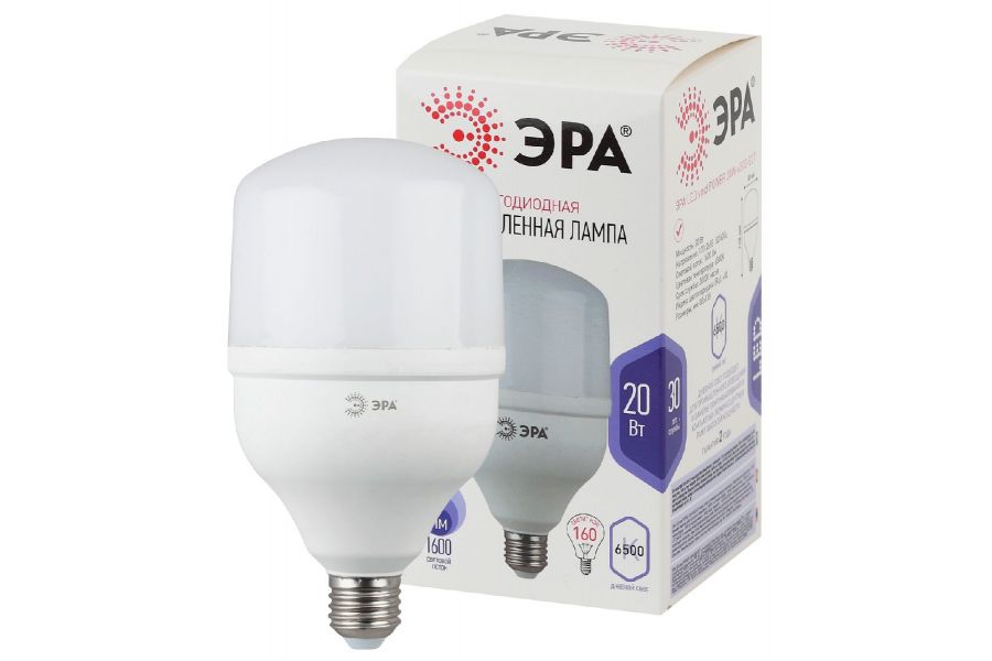 Лампа светодиодная Эра E27 20W 6500K LED POWER T80-20W-6500-E27 Б0027011