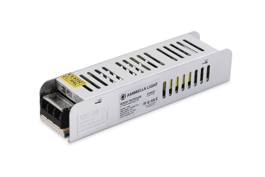 Блок питания с EMC для светодиодной ленты Ambrella Light Illumination 60Вт DC24В 2,5A IP20 GS8681
