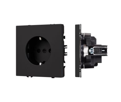 Розетка зк со шторками софт-тач черный оникс Arlight SCT-MEU-SFPL-BK (250V, 16A) 054277(1)