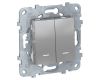 Переключатель двухклавишный с подсветкой Schneider Electric Unica New NU521330N