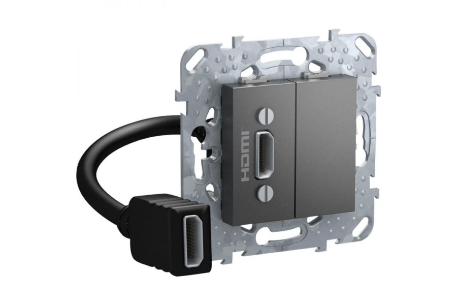 Розетка компьютерная HDMI с переходником Schneider Electric Unica Top MGU5.430.12ZD