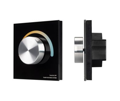 Панель Arlight Smart-P20-Mix-G-IN Black (12-24V, 4x3A, Rotary, 2.4G) 033762