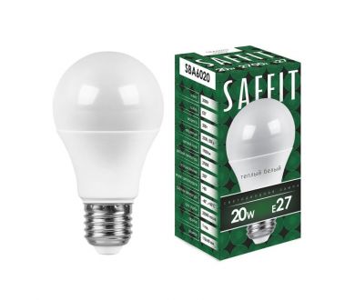 Лампа светодиодная Saffit SBA6020 шар E27 20W 2700K 55013