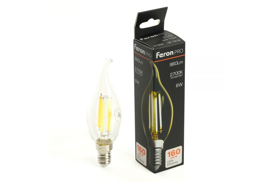 Лампа светодиодная Feron LB-1216 E14 6W 2700K 51262