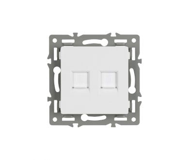 Механизм компьютерной розетки двойной Arlight SCT-MPC2-PL-WH (RJ-45, CAT6) 045336