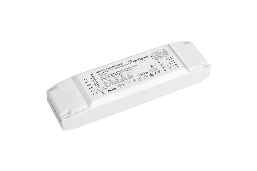Блок питания Arlight ARJ-SP-60-PFC-1-10V-DALI2-PD (60W, 9-58V, 2x0.3-0.9A, IP20) 033730