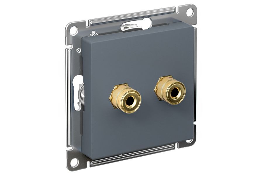 Аудиорозетка двухместная Systeme Electric AtlasDesign Грифель ATN000787