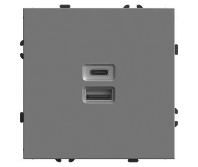 Розетка 2-местная USB + Type C Stekker Эмили RST10-5115-10 49957