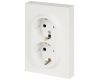 Розетка Эра Arktik 16-2104-08 двойная с заземлением 2X2P+E Schuko 16А-250В белый матовый Б0070451