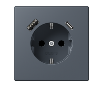 Купить Розетка 2K+З USB Typ AC Jung LC1520-15CA262 Розетка 2K+З USB Typ AC Jung LC1520-15CA262