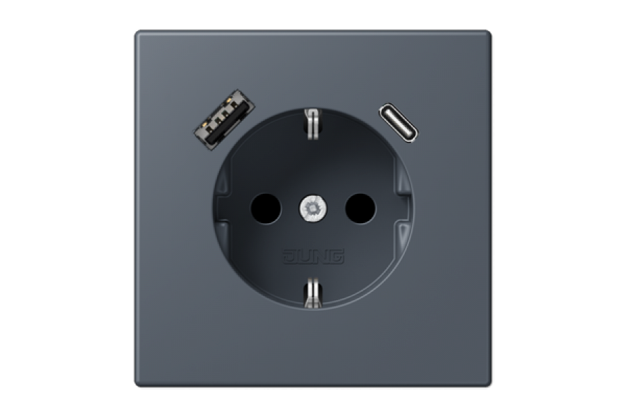 Розетка 2K+З USB Typ AC Jung LC1520-15CA262