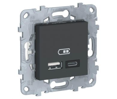 Розетка компьютерная USBx2 Schneider Electric Unica New тип А+С NU501854