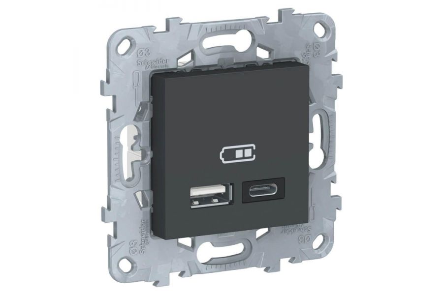 Розетка компьютерная USBx2 Schneider Electric Unica New тип А+С NU501854