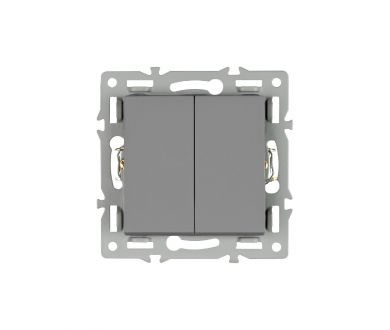 Механизм выключателя двухклавишный проходной Arlight SWT-MKP2-PL-GR (250V, 16A) 043729