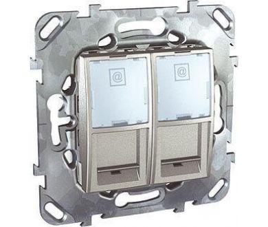 Розетка компьютерная 2хRJ45 Schneider Electric Unica MGU5.2424.30ZD
