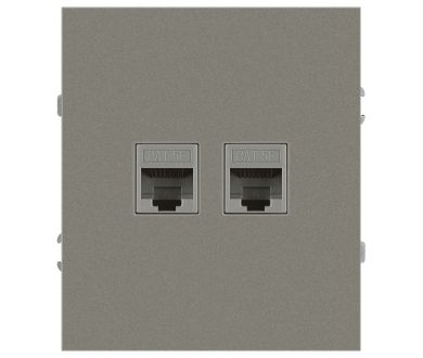 Розетка Эра Arktik 16-3108-07 информационная двойная 2XRJ45 титан Б0070490