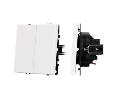 Механизм звонкового выключателя двухклавишный Arlight SWT-NOBE-MKR2-SFPL-WH (230V, 10A) (Белый кварц) 061741