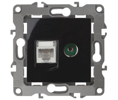 Розетка комбинированная RJ45+TV Эра 12-3110-06 Б0027446