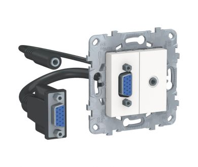 Розетка компьютерная VGA+Minijack Schneider Electric Unica New NU593218