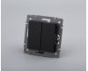 Механизм выключателя двухклавишный проходной Arlight SWT-MKP2-PL-BK-V (250V, 10A) 049893