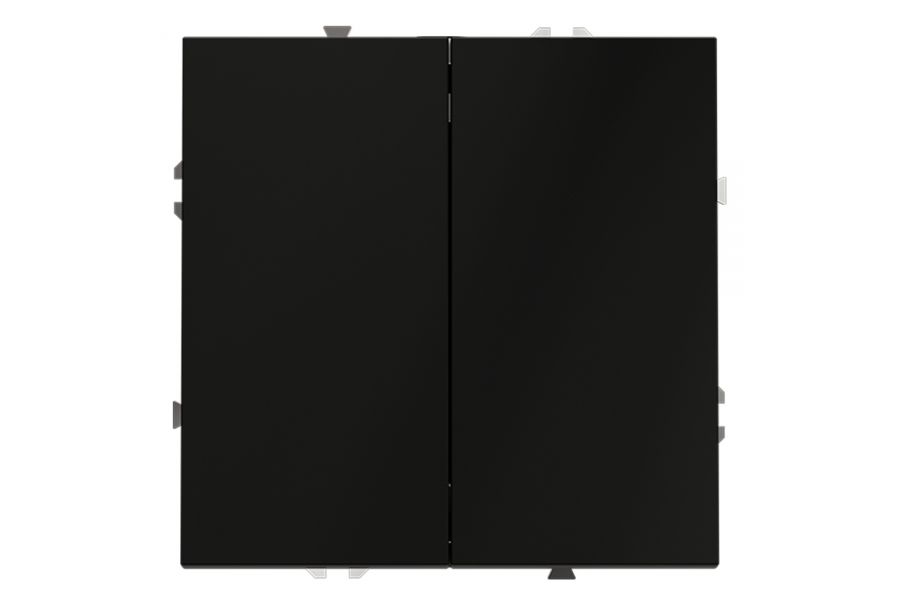 Выключатель с самовозвратом двухклавишный Voltum S70 VLS020608 (черный матовый)