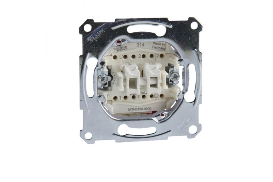 Переключатель двухклавишный Schneider Electric Merten Aquadesign MTN3126-0000