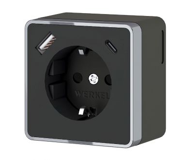Розетка с заземлением, шторками и USB тип A+C Werkel Gallant W5071735 4690389179655 a057702